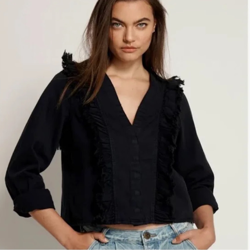 One Teaspoon Captain Ruffle Longsleeve Top